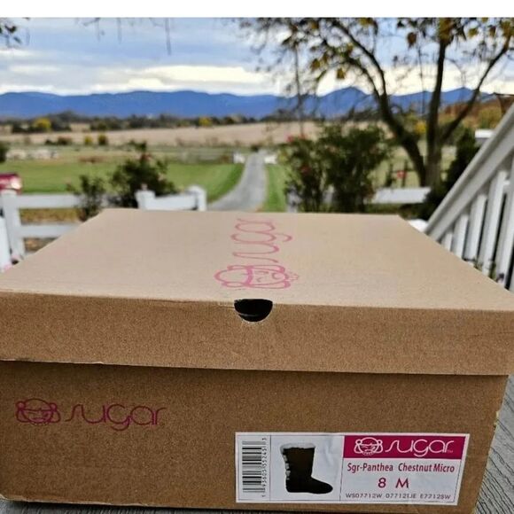 SUGAR Panthea winter women's CHESTNUT micro furry boots 2021 New in box sz 8 USA - Picture 9 of 16